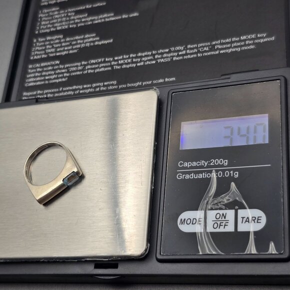 VTG Sterling Silver Sky Blue Topaz Ring Size 7 Signed SU 3.4g Thailand - Picture 12 of 13